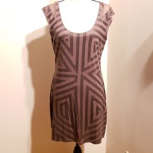 Express Bronze Sleeveless Sequin Tunic w/Mesh Back